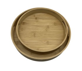 Set De Dos Bandejas De Bamboo