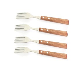 Set De 4 Tenedores De Madera